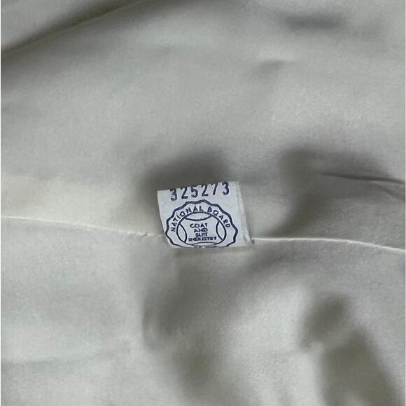 VINTAGE 60's 70's Penny Lane White Silver Brocade Coat Jacket Faux Fur Hem Sz 10 - Picture 15 of 16